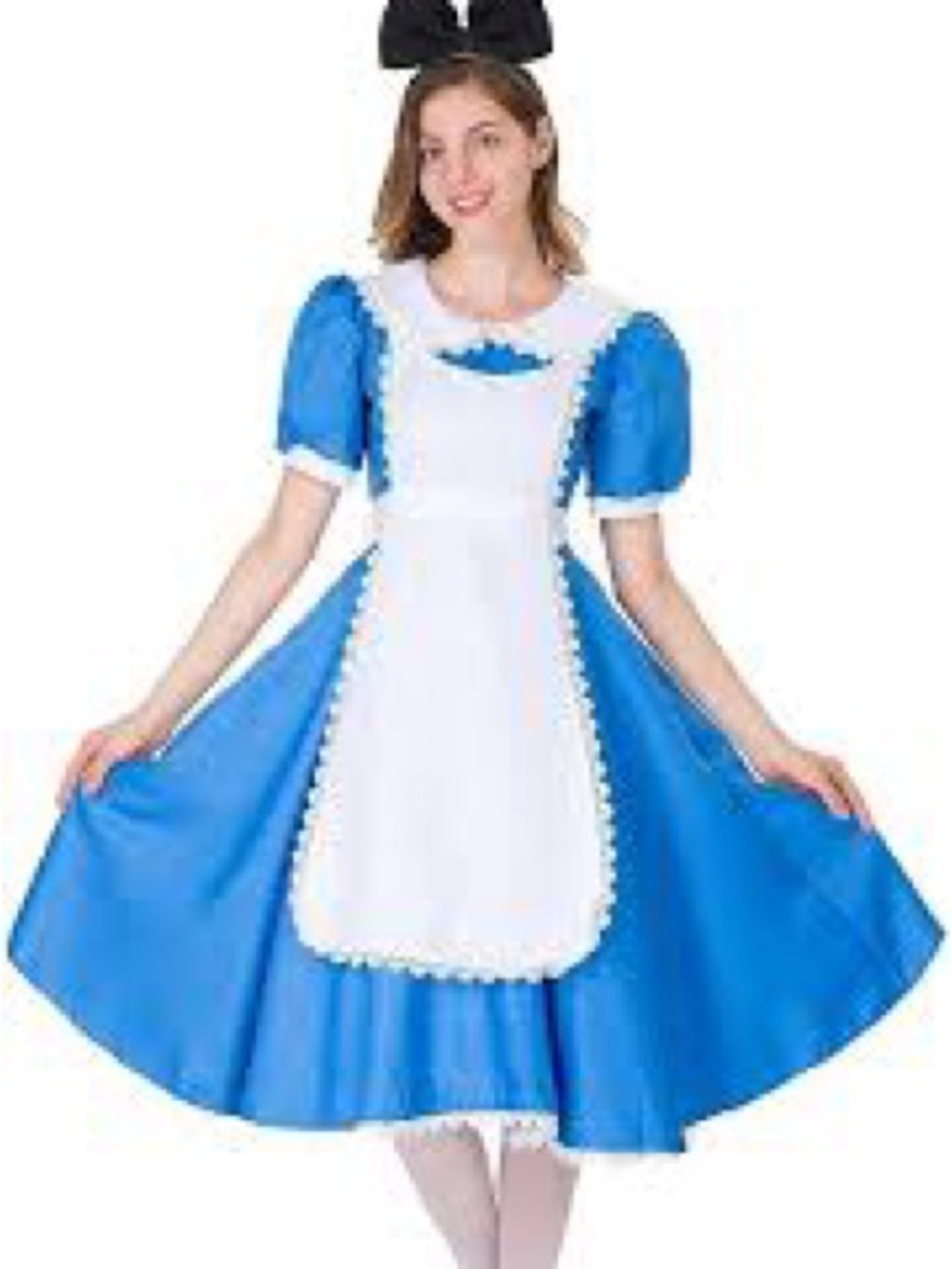 Blue Theater Dress with White Lace Apron - Unbranded